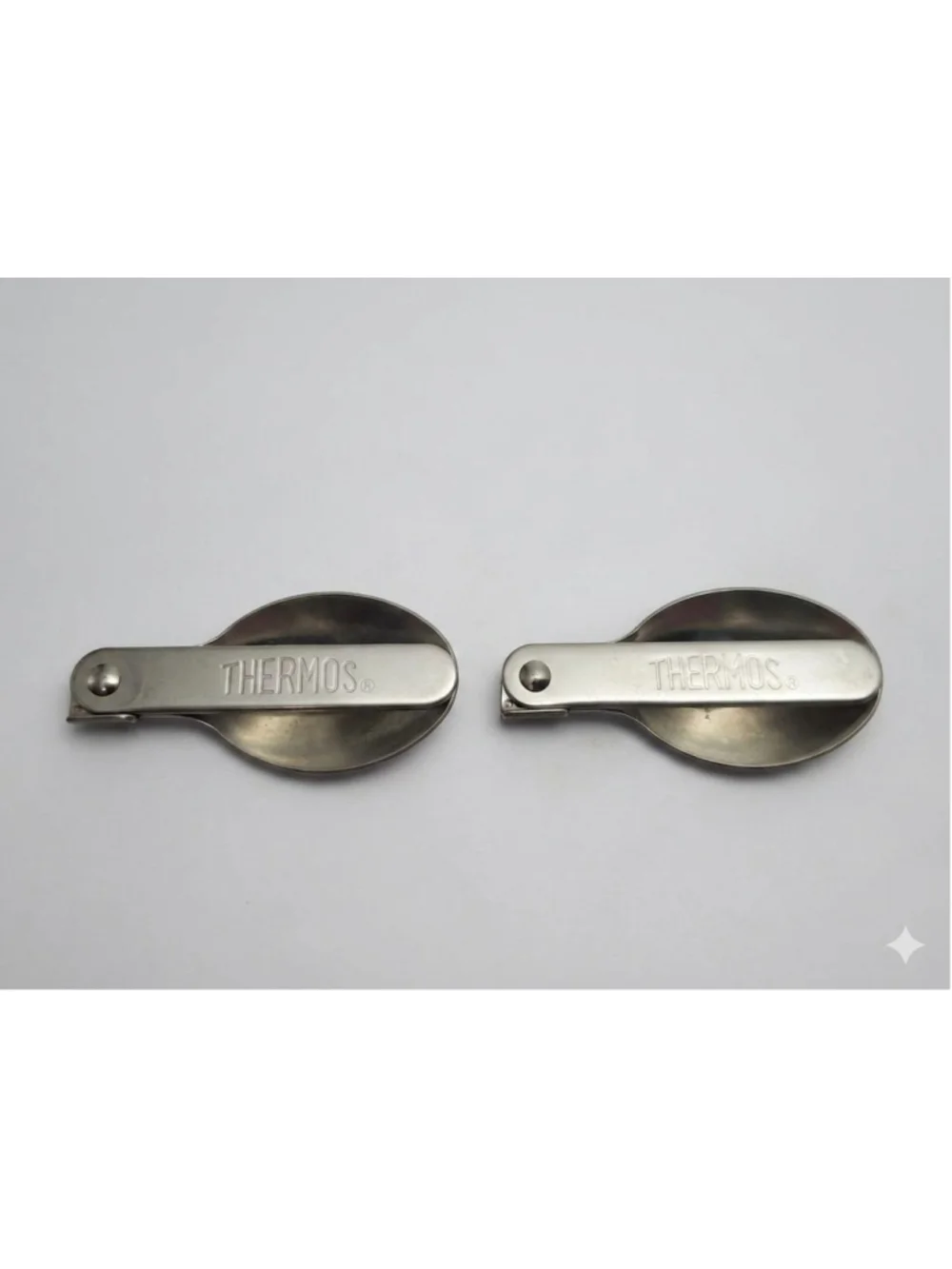 Set of 2 Genuine Thermos Replacement Folding Spoons -Stainless Steel Collapsible